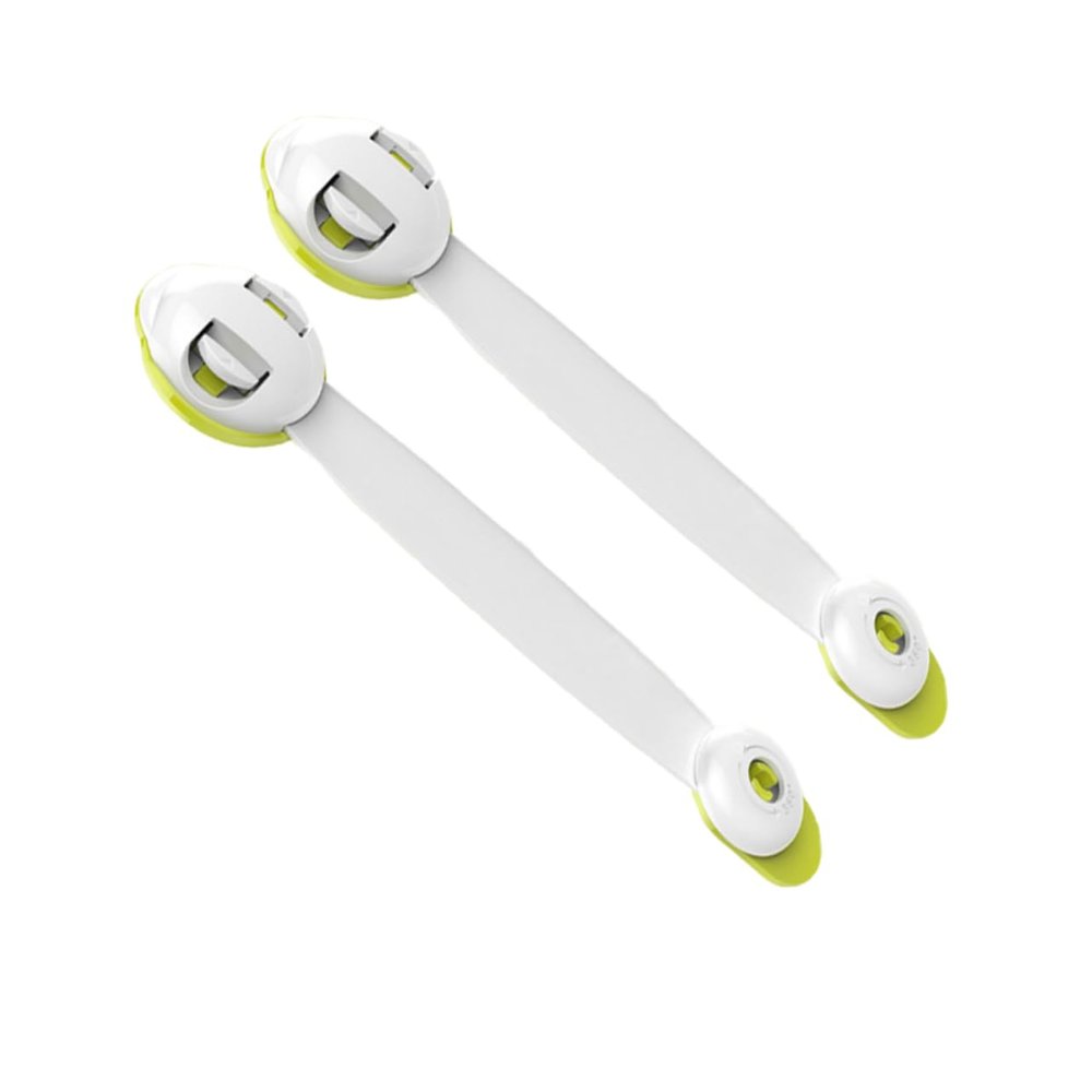 Child Safety Locks, 2-Pack, Green ABS, Double-Button