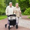 GOPLUS Folding Rollator, Height-Adjustable Walker with Wheels, Seat, Bag and Cane Holder, Aluminum Frame, 160 kg Capacity, Purple view 4