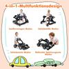 GOPLUS 4-in-1 Baby Walker, Height-Adjustable with Lights & Music, Car-Shaped with Adjustable Speed, for Children 6+ Months (Black) view 2