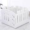 Indoor Plastic Puppy Playpen with Suction Cups, Portable Drill-Free Dog Fence, Safety Lock, 3 Sizes (78/155 cm), Foldable, White (78 × 78 × 60 cm) view 1