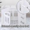 Indoor Plastic Puppy Playpen with Suction Cups, Portable Drill-Free Dog Fence, Safety Lock, 3 Sizes (78/155 cm), Foldable, White (78 × 78 × 60 cm) view 2