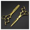 CWCQGH 6-Inch Gold Hairdressing Scissor Set with Dragon Handle, No Bag view 1