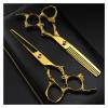 CWCQGH 6-Inch Gold Hairdressing Scissor Set with Dragon Handle, No Bag view 2