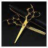 CWCQGH 6-Inch Gold Hairdressing Scissor Set with Dragon Handle, No Bag view 3