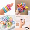 Girls' Hair Ties, Mini Seamless Elastic Ponytail Holders, Multicolor view 2