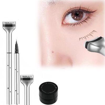 2-in-1 Waterproof Eyeliner and Lower Lash Stamp Kit - Black