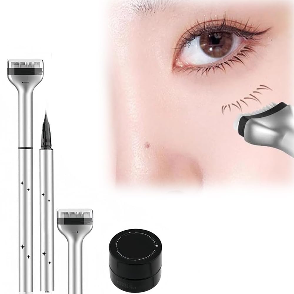 2-in-1 Waterproof Eyeliner and Lower Lash Stamp Kit - Black