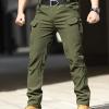 SANSIWU Men's Fashion Cargo Pants, Multiple Pockets, Waterproof, Casual Athletic Slim-Fit Stretch Outdoor Sweatpants, Army Green, 3XL view 2