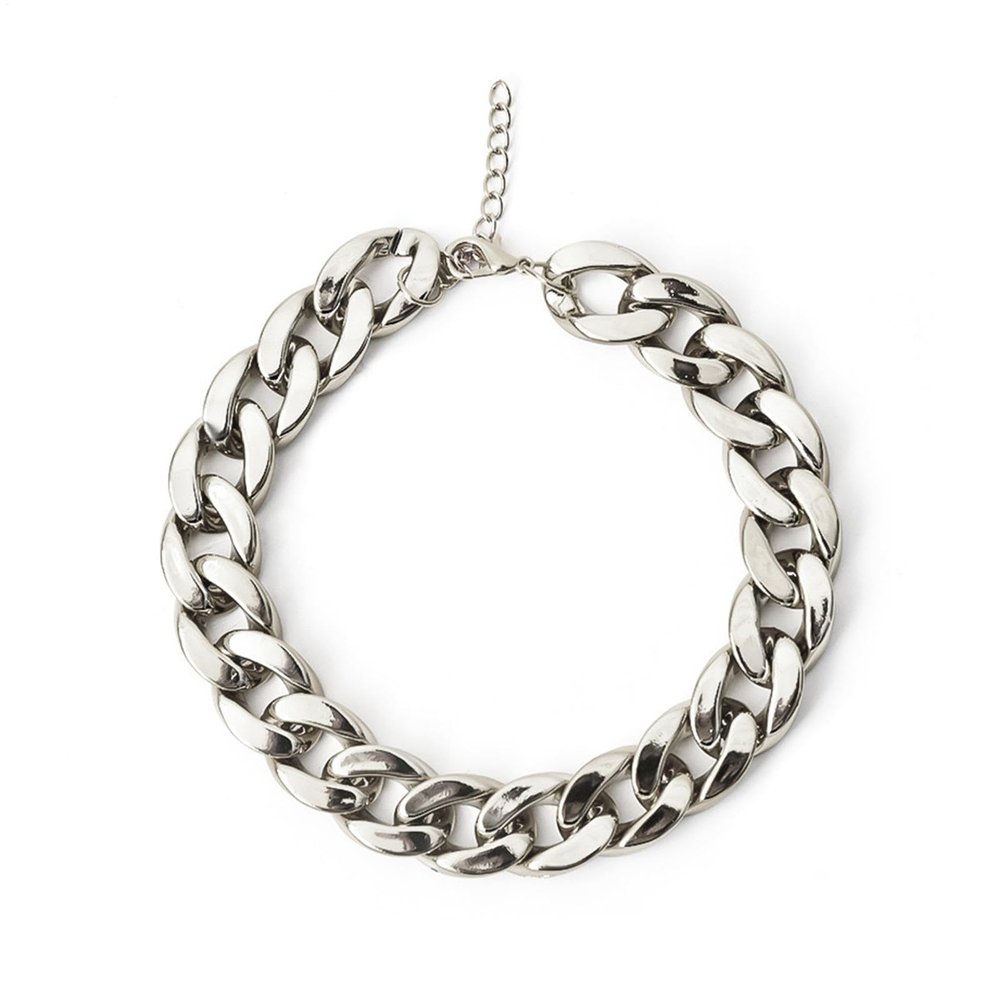 Dog Collar with Gold Chain