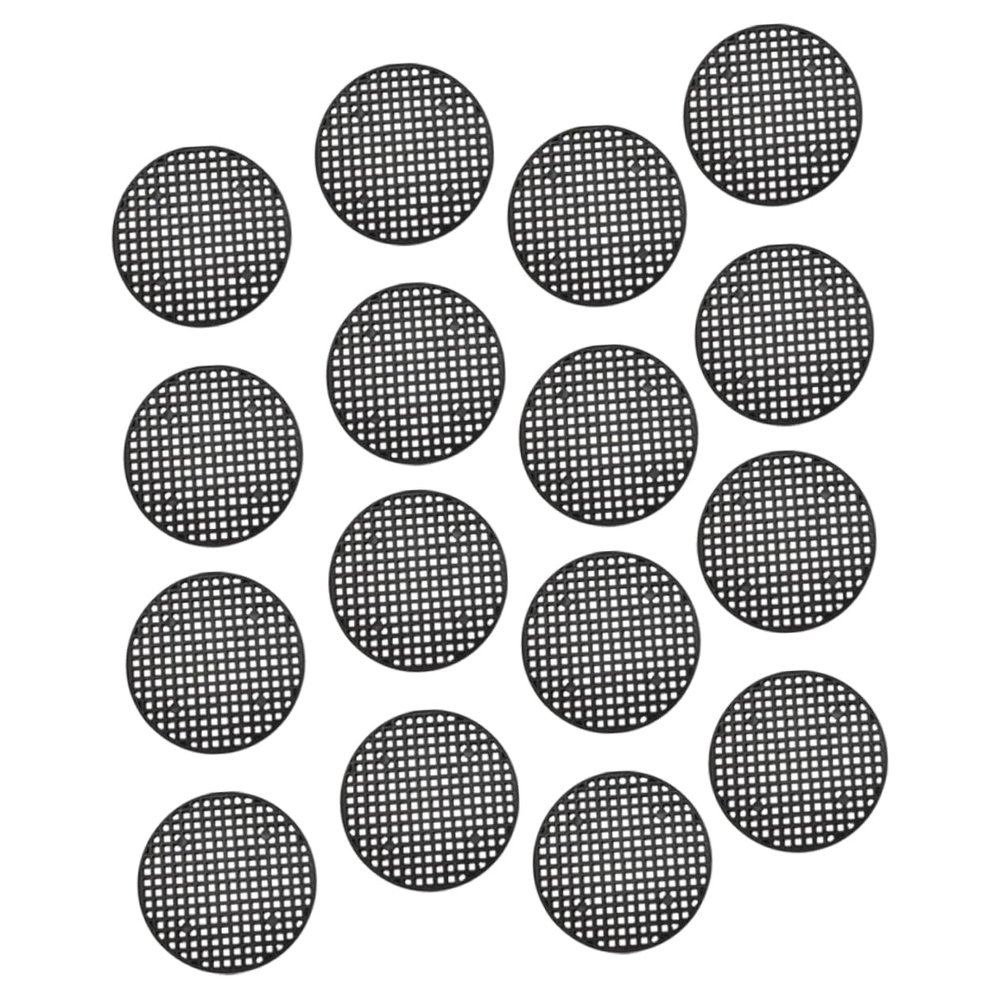 VINTORKY Round Plastic Drainage Hole Mesh for Flower Pots, 100 Pieces, Black