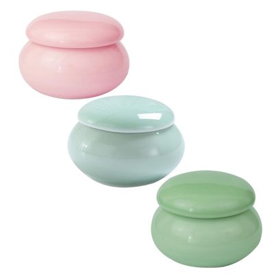 3-Piece Empty Ceramic Containers for Lip Gloss and Blush