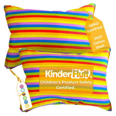 Kinder Fluff Children's Pillows, 2-Pack (No Pillowcase Needed), Ages 7+