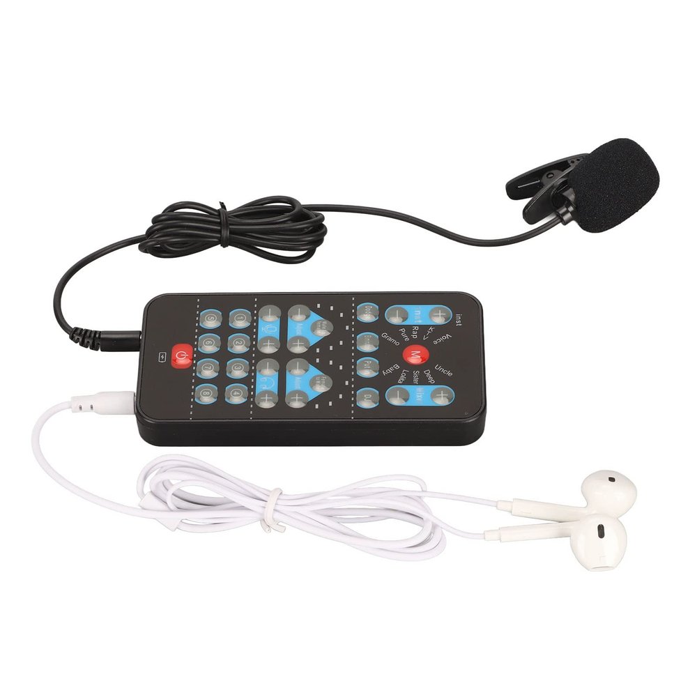 Portable Handheld Voice Changer with 8 Sound Effects, ABS, Black