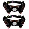 Eslifey Dog Collar with Bow Tie and Bell, Black Butterfly, Adjustable Lapel Design, for Small Pets, 2-Piece Set view 1