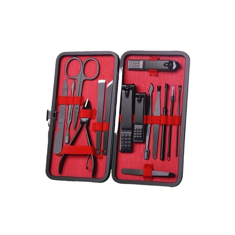 yixinzi 2024 15-Piece Stainless Steel Manicure Set, Portable Nail Clipper Set, Black