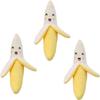 Cldaisy 3-Pack Yellow Banana Plush Squeaky Toys for Puppies view 1