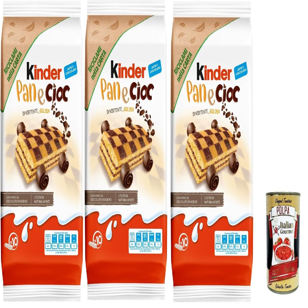 Italian Gourmet Kinder e Cioc Chocolate Brioche Snacks, 3 x 290 g