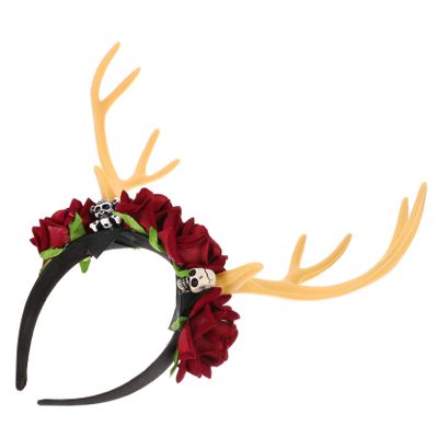 Red Plastic Antler Headband for Women and Adults