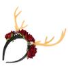 Red Plastic Antler Headband for Women and Adults view 1
