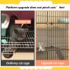 XSMYdpuk 2/3-Tier Wire Cat Cage with 360° Locking Casters and Ladders, Removable Cat Playpen for 1–3 Cats and Small Animals, Black C view 2