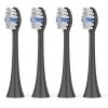 Lächen Replacement Brush Heads, Medium Bristles, Compatible with All Lächen Electric Toothbrushes, W161 Black, 4 Pack view 1
