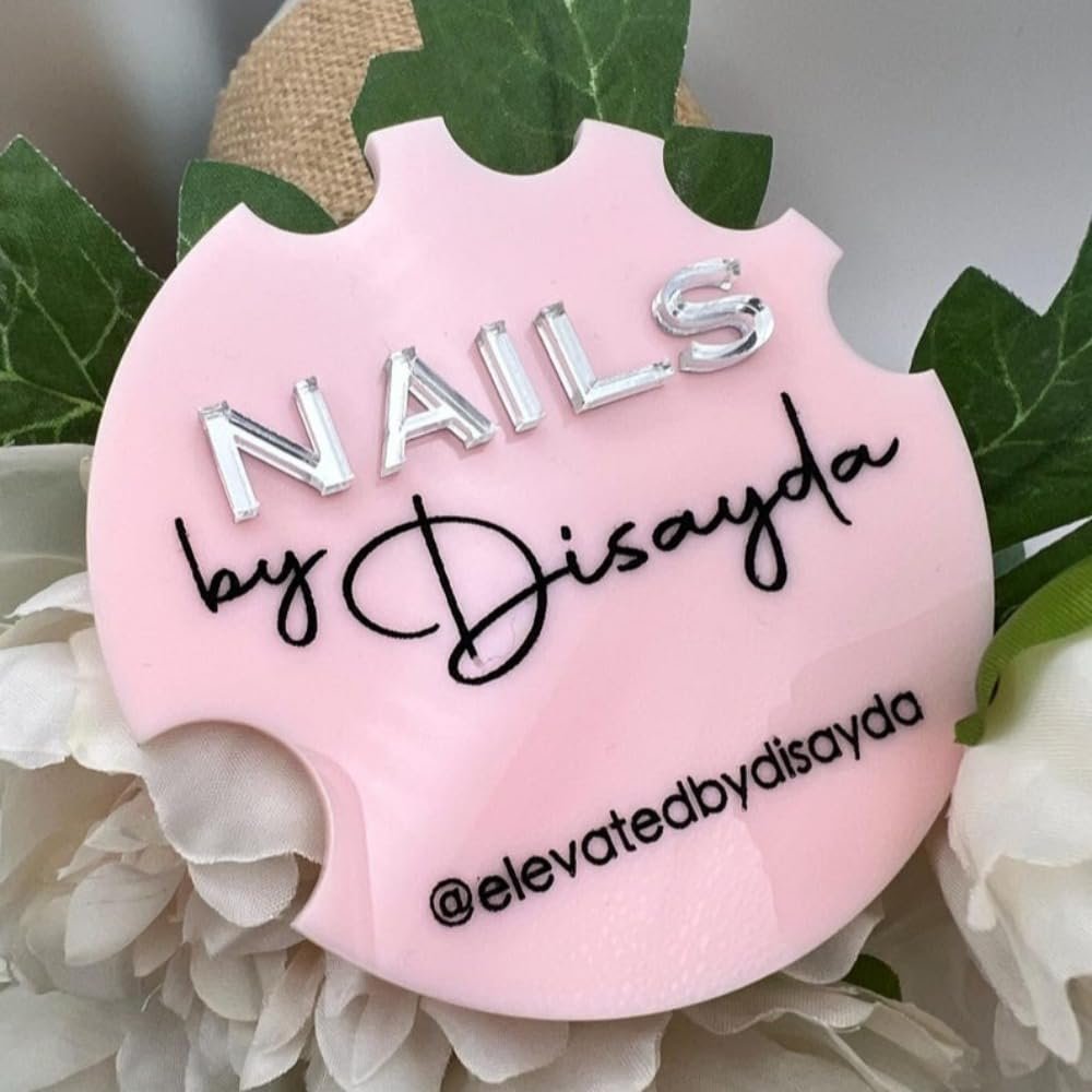 Personalized Acrylic Nailfie Disc, Pink, 10 cm