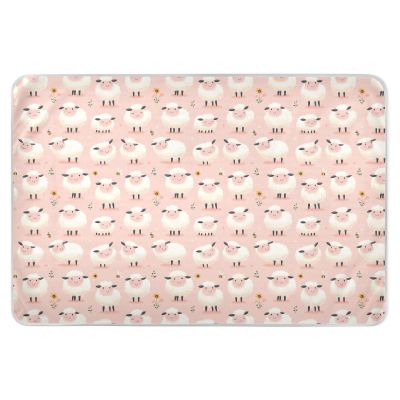 Waterproof Washable Cartoon Sheep Bed Pad for Toddlers, 132.1 x 86.4 cm
