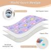 Cute Cartoon Bear Star Purple Peach Waterproof Toddler Bed Pad, 132 cm L x 86 cm W view 3