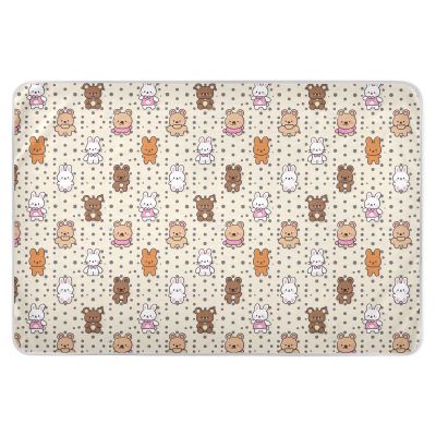 Cute Rabbit Toddler Waterproof, Leakproof, Quick-Dry Crib Pad, Brown, 132.1 x 86.4 cm (L x W)