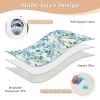 Blue and Green Small Flower Waterproof Diaper Mats, Portable Pee Pads for Babies and Toddlers, 132 cm L x 86 cm W view 3