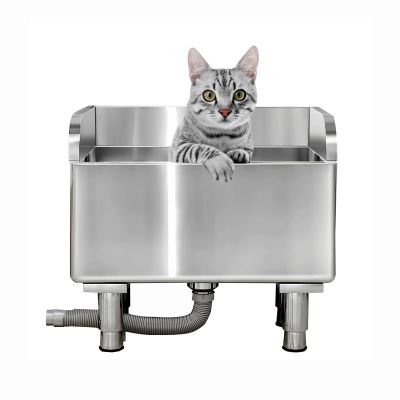 CFMAIF Stainless Steel Dog Bathtub, Portable Pet Wash Sink for Small and Medium Dogs, 60 cm/23.6 in