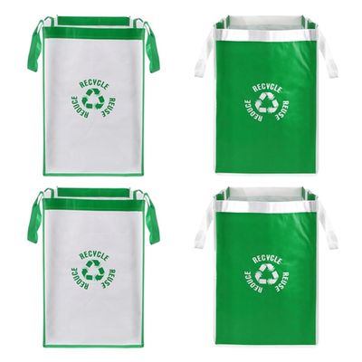 Qerwsdty 4-Piece Recycling Bags for Kitchen Waste Sorting, Waterproof Compartment Containers