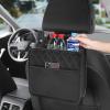 ZXBL Hanging Backseat Storage Bag for Ford Edge 2020–2023, Waterproof Compartments, Black Leather Trunk Organizer view 3