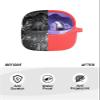 Red Silicone Protective Case for JBL Tune Beam 2 Earbuds with Keychain, Cleaning Kit and Lanyard view 2