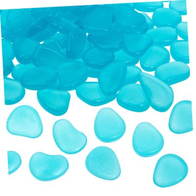 JUMPLAWN 100pcs Glowing Aquarium Pebbles