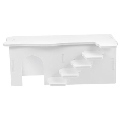 GANAZONO Plastic Hamster House with Ladder, 2 Pieces, PVC Small Pet Hideaway and Playhouse for Hamsters and Guinea Pigs