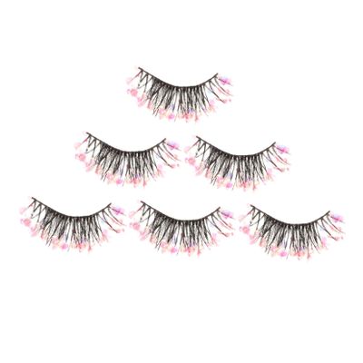 GANAZONO 3 Pairs of Glitter False Eyelashes, Synthetic Fibers, Fashionable and Delicate for Dates, Nights, and Birthday Makeup
