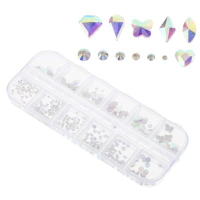 GANAZONO Metal Nail Charms with Rhinestones, 1 Box
