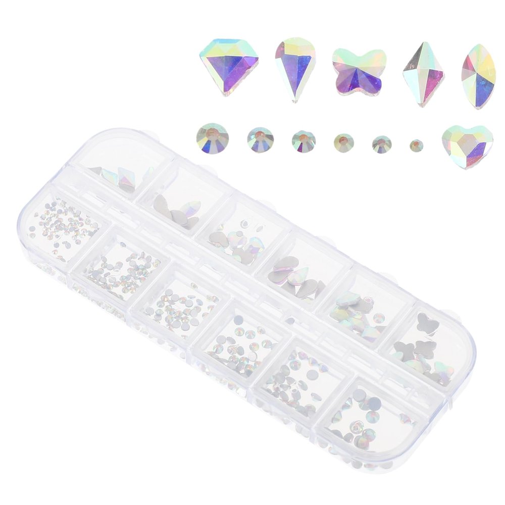 GANAZONO Metal Nail Charms with Rhinestones, 1 Box