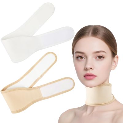 Reusable Castor Oil Pack for Thyroid, Cotton Flannel Neck Wrap, Less Mess, Comfortable Fit, Leak-Resistant, White + Khaki, 2-Pack