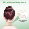 Reusable Castor Oil Pack for Thyroid, Cotton Flannel Neck Wrap, Less Mess, Comfortable Fit, Leak-Resistant, White + Khaki, 2-Pack view 4