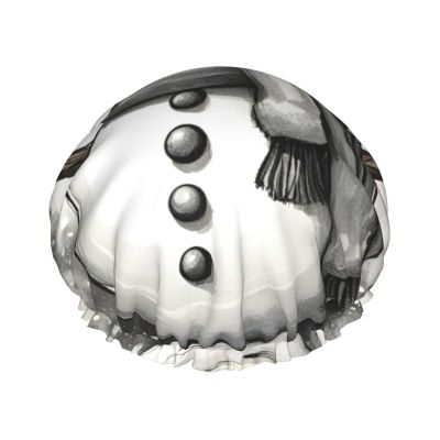 Women's Christmas Snowman Shower Cap, Double-Layer, Reusable, Lightweight and Soft