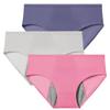 Women’s High-Waisted Cotton Mesh Leakproof Period Underwear, C1, 4-Pack, 5XL view 3