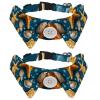 2-Piece Adjustable Bow Tie Collars for Dogs and Cats, Formal Bow Ties for Boys and Girls, Weddings and Birthdays, Starfish on Blue Background view 1