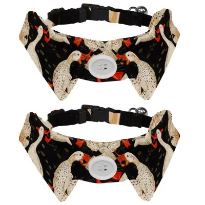 Bow Ties for Cats and Dogs, Adjustable, for Puppies, Kittens, Weddings, Birthdays, White Ducks and Ducklings, 2 Pieces