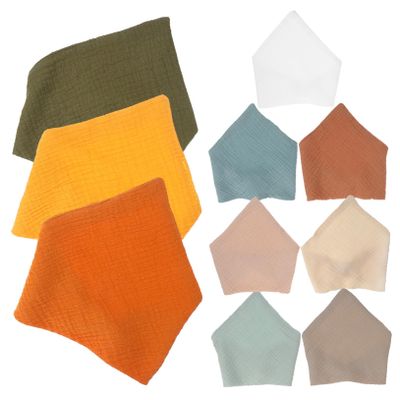 VANZACK 10-Piece Adjustable Cotton Bibs with Snap Buttons for Boys and Girls