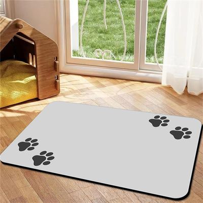Surwin Diatomaceous Earth Pet Feeding Mat, Light Gray, 24 x 60 cm