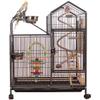 WOTZOV Wrought-Iron Bird Cage with Play Top and Stand view 1
