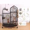 WOTZOV Wrought-Iron Bird Cage with Play Top and Stand view 2