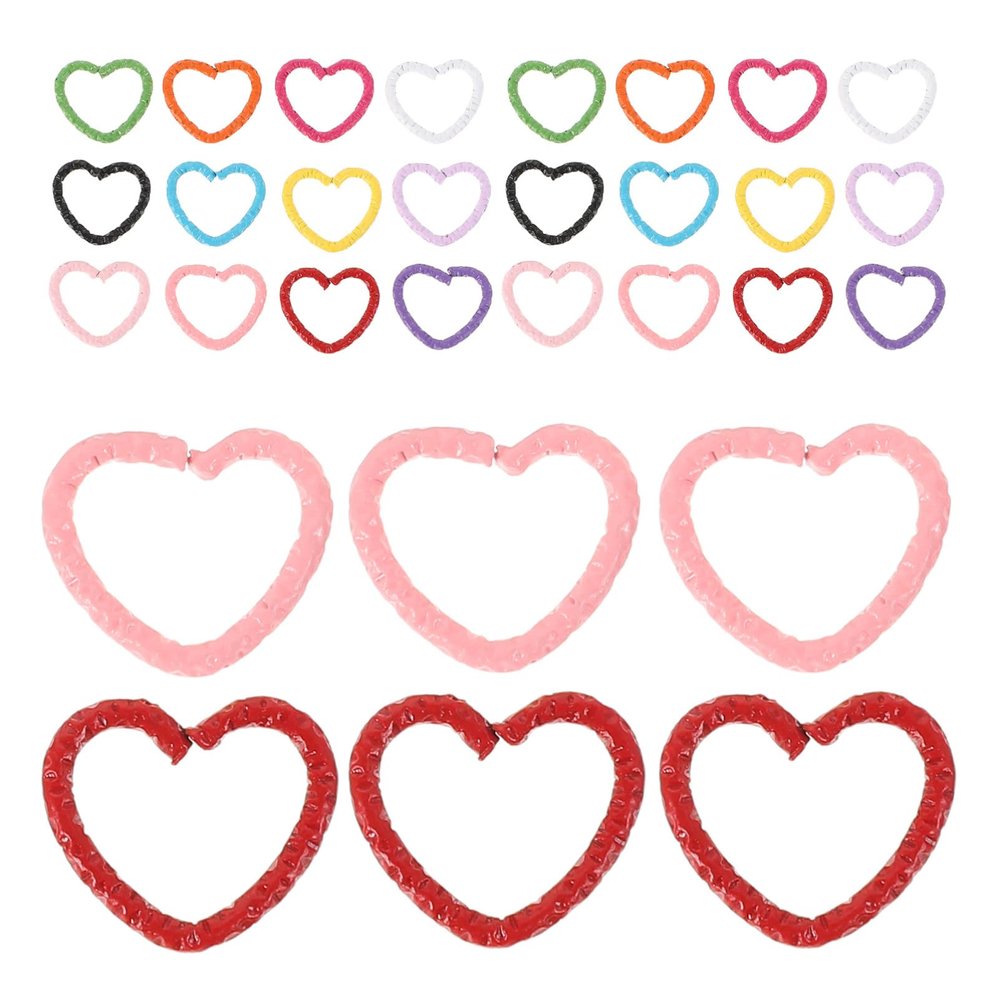 Heart-Shaped Metal Hair Rings, 50 Pieces, for Girls